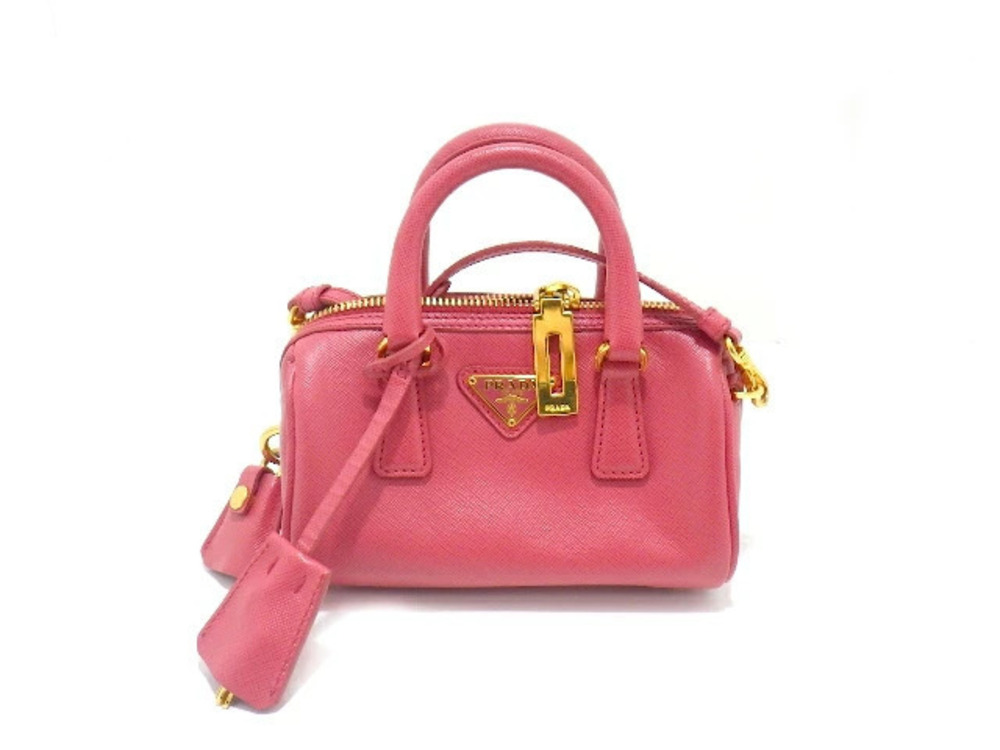 Prada Bag Shoulder Pouch Clutch handle Pink